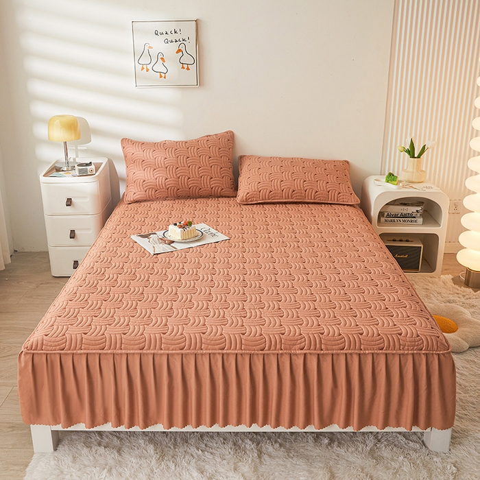 91家纺网 家纺一手货源 找家纺 （总）纤雅床笠 2024新款水洗棉床裙式新疆棉花床笠