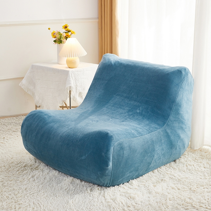 91家纺网 家纺一手货源 找家纺 丝绮鹿 2023新款懒人毛毛虫沙发套套毛绒款 蓝灰