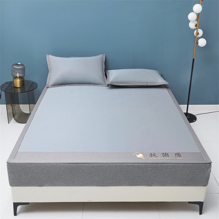 91家纺网 家纺一手货源 找家纺 鑫姿席业 2025新款抗菌冰激凌凉感丝冰丝席系列 冰激凌-浅蓝