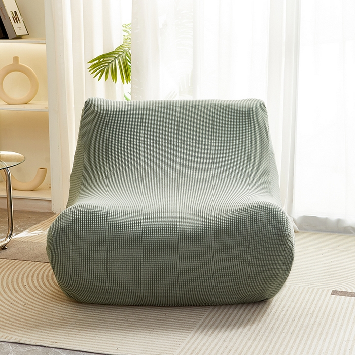 91家纺网 家纺一手货源 找家纺 丝绮鹿 2023新款爆米花懒人毛毛虫沙发套 玉米粒 青色