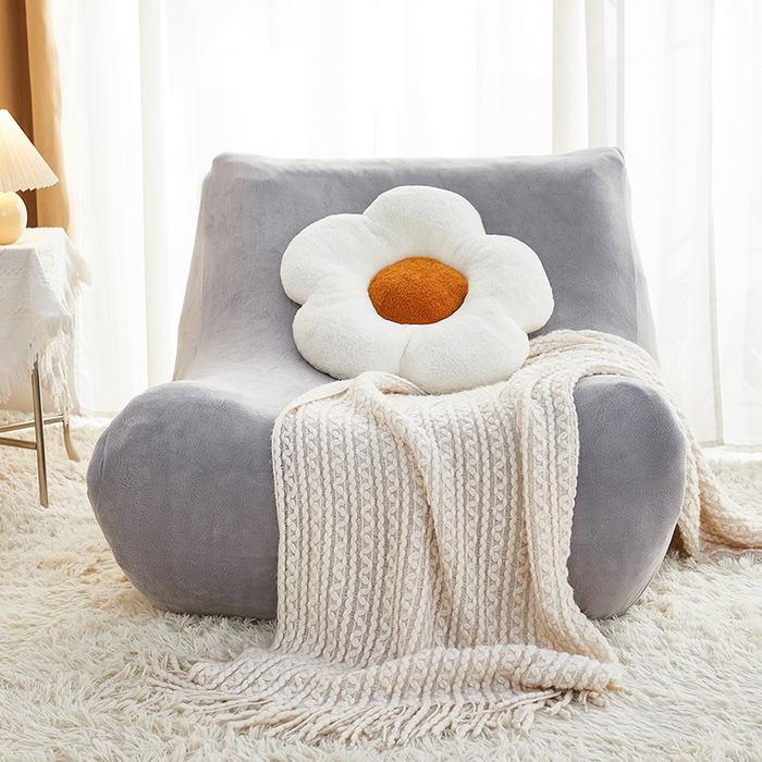 91家纺网 家纺一手货源 找家纺 丝绮鹿 2023新款懒人毛毛虫沙发套套毛绒款 浅灰