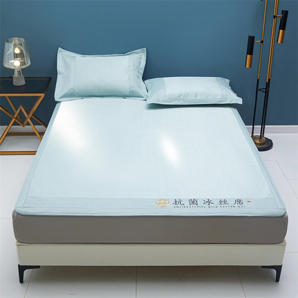 鑫姿席业 2025新款5A抗菌冰丝凉席系列 云水绿（床笠款）