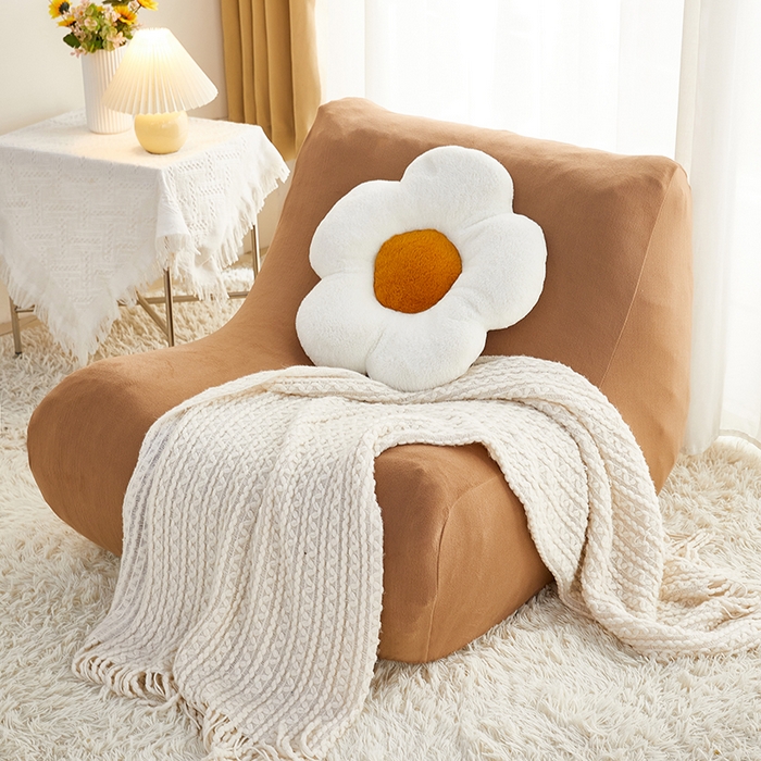 91家纺网 家纺一手货源 找家纺 丝绮鹿 2023新款懒人毛毛虫沙发套套毛绒款 驼色