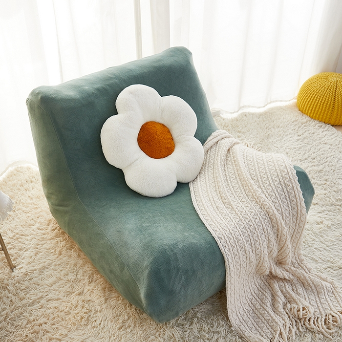 91家纺网 家纺一手货源 找家纺 丝绮鹿 2023新款懒人毛毛虫沙发套套毛绒款 青色