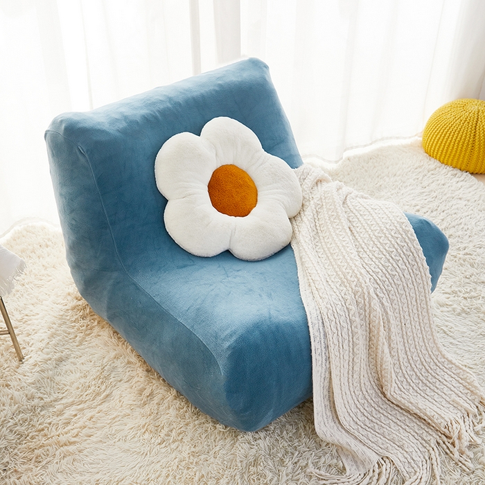 91家纺网 家纺一手货源 找家纺 丝绮鹿 2023新款懒人毛毛虫沙发套套毛绒款 蓝灰