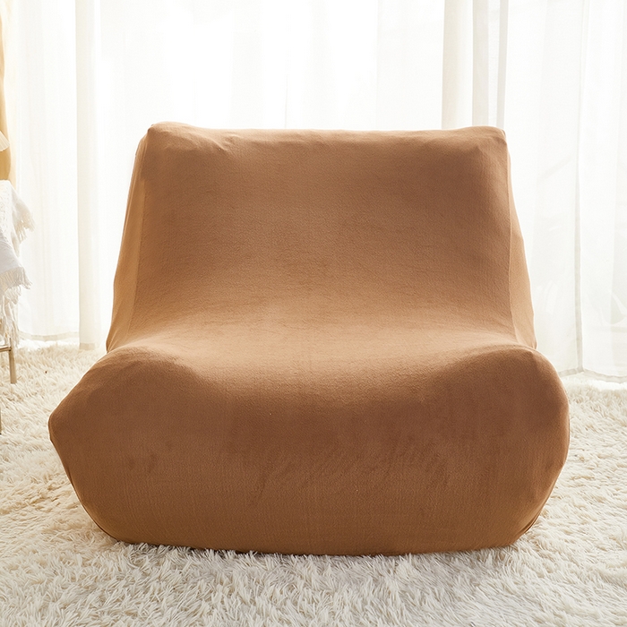 91家纺网 家纺一手货源 找家纺 丝绮鹿 2023新款懒人毛毛虫沙发套套毛绒款 驼色