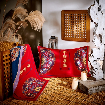 （总）新款迎新中国红系列纱布枕巾