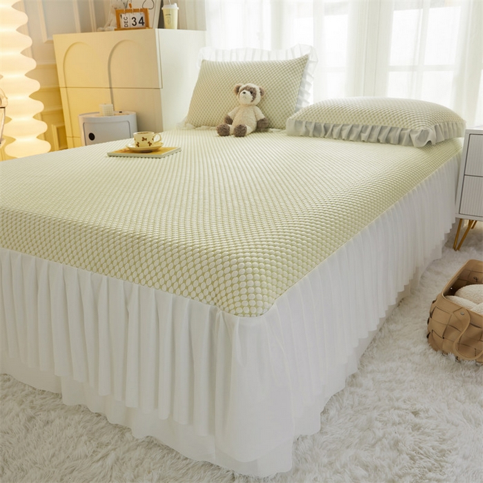 91家纺网 家纺一手货源 找家纺 鑫姿席业 2025新款抗菌3D豆豆凉感凉席经典款 浅黄 经典款