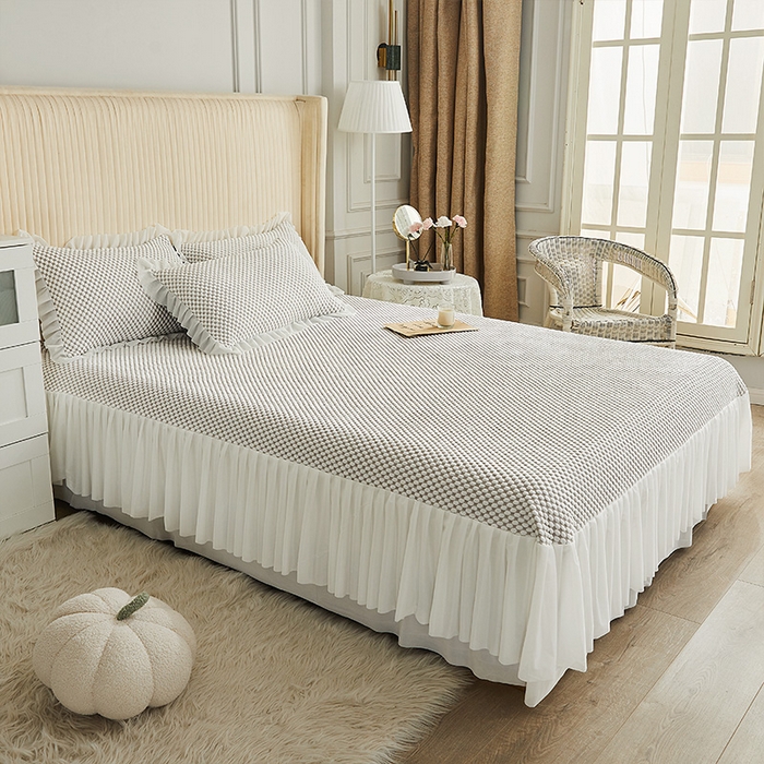 91家纺网 家纺一手货源 找家纺 鑫姿席业 2025新款抗菌3D豆豆凉感凉席经典款 驼色