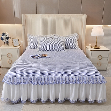 91家纺网 家纺一手货源 找家纺 （总）鑫姿席业 2025新款抗菌3D豆豆凉感凉席蕾丝款