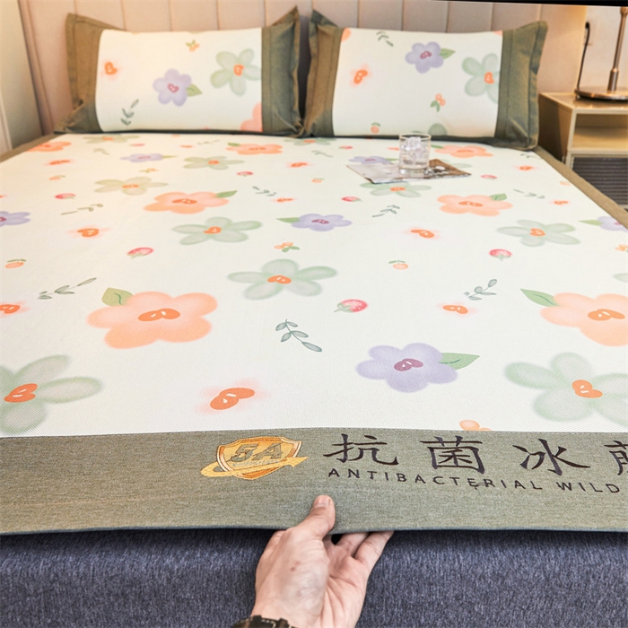 91家纺网 家纺一手货源 找家纺 鑫姿席业 2025新款A类抗菌冰藤席 花季-1