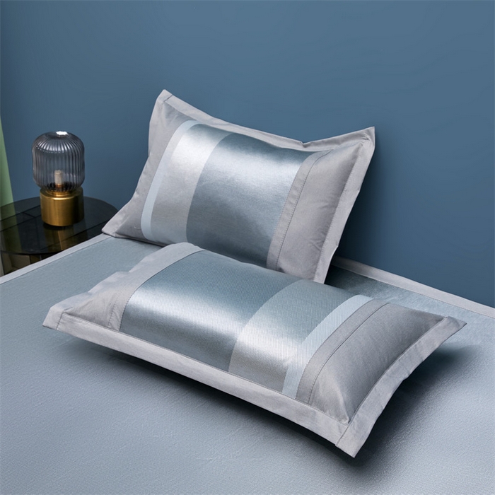 91家纺网 家纺一手货源 找家纺 鑫姿席业 2025新款5A抗菌冰藤席（渐变）床单款系列 黛蓝灰