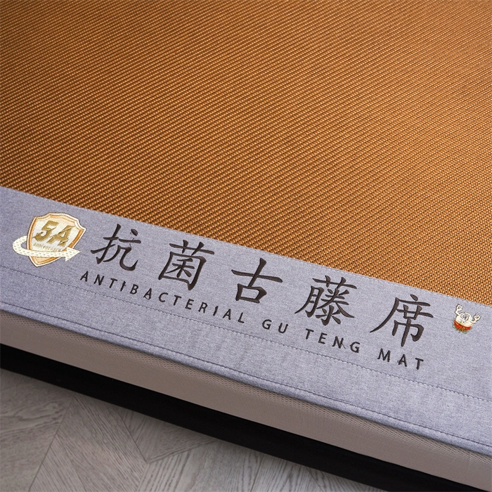 91家纺网 家纺一手货源 找家纺 鑫姿席业 2025新款抗菌古藤席床笠款系列 古韵咖(床笠款）