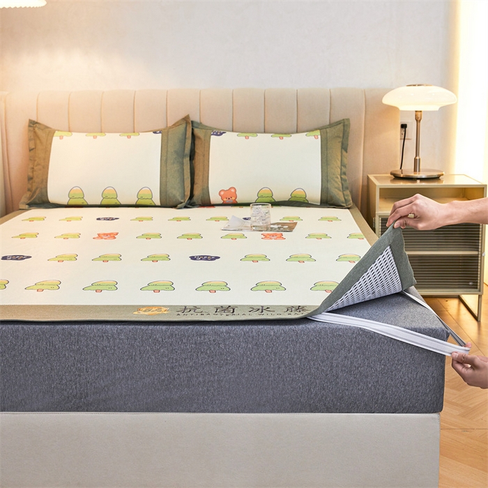 91家纺网 家纺一手货源 找家纺 鑫姿席业 2025新款A类抗菌冰藤席 小树乐园-1