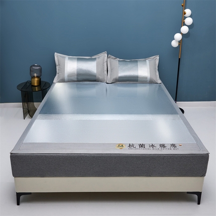 鑫姿席业 2025新款5A抗菌冰藤席（渐变）床单款系列 黛蓝灰