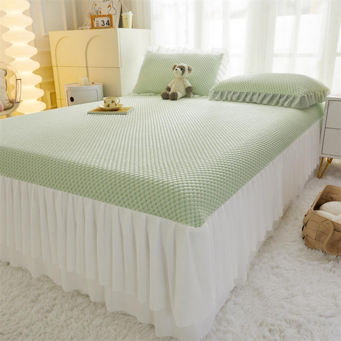 91家纺网 家纺一手货源 找家纺 鑫姿席业 2025新款抗菌3D豆豆凉感凉席经典款 草绿 经典款