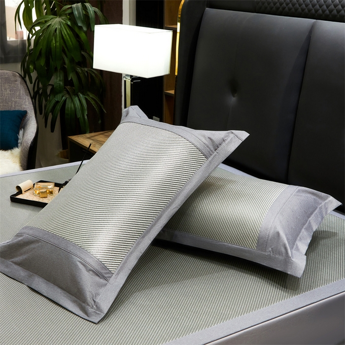 91家纺网 家纺一手货源 找家纺 鑫姿席业 2025新款抗菌古藤席床单款系列 杏仁绿