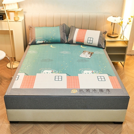 鑫姿席业 2025新款A类抗菌冰藤席 乖乖熊