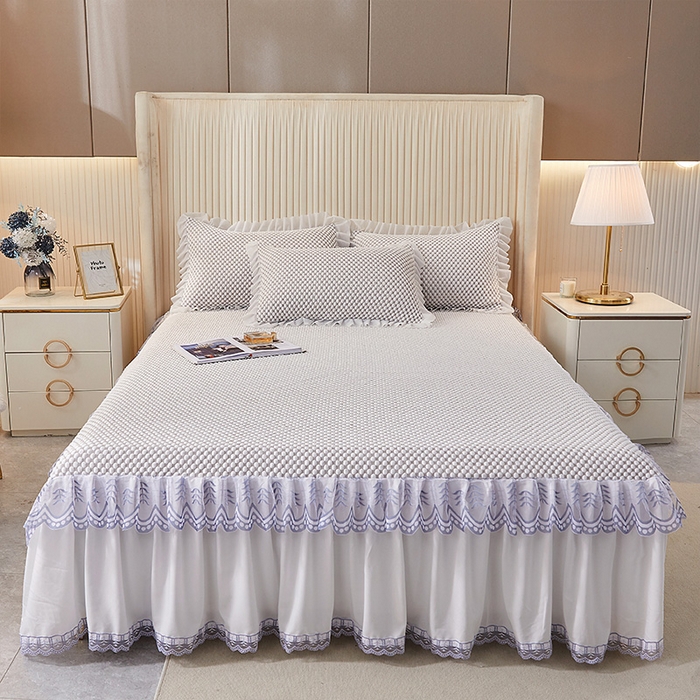 91家纺网 家纺一手货源 找家纺 鑫姿席业 2025新款抗菌3D豆豆凉感凉席蕾丝款 驼色