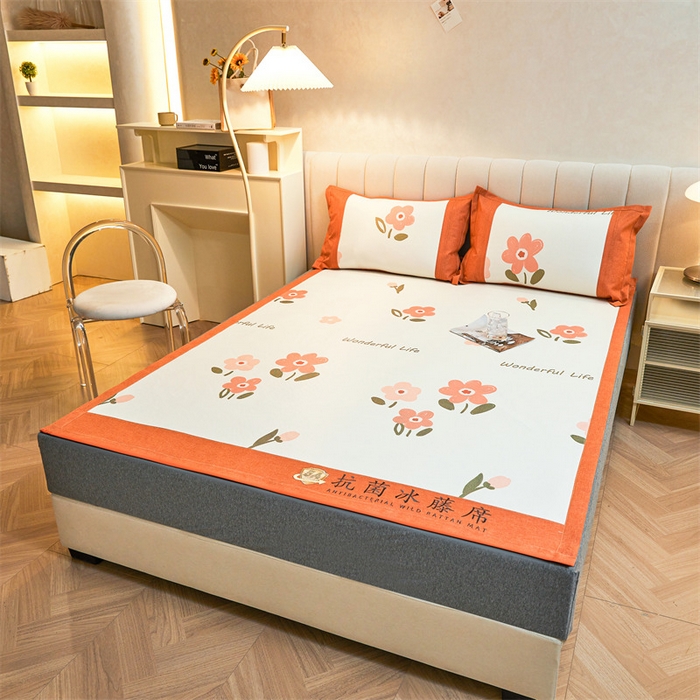 91家纺网 家纺一手货源 找家纺 鑫姿席业 2025新款A类抗菌冰藤席 花蜜悠然