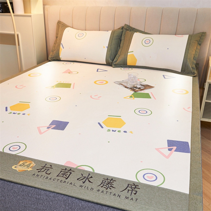 91家纺网 家纺一手货源 找家纺 鑫姿席业 2025新款A类抗菌冰藤席 缘点