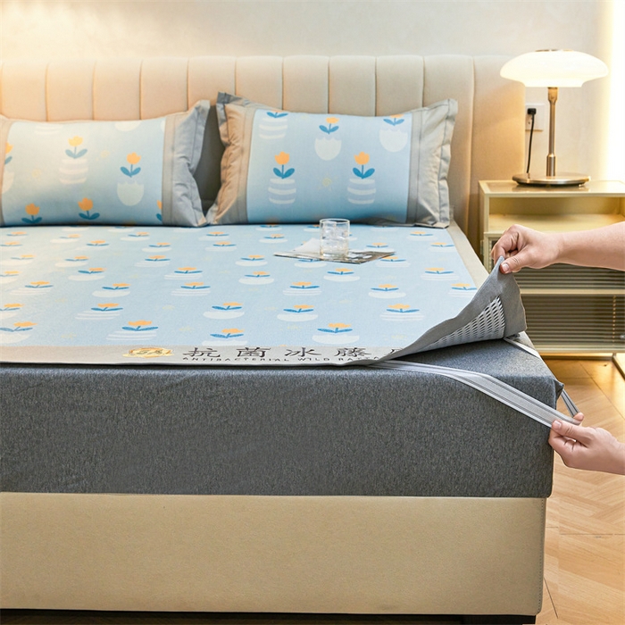 91家纺网 家纺一手货源 找家纺 鑫姿席业 2025新款A类抗菌冰藤席 花丛集