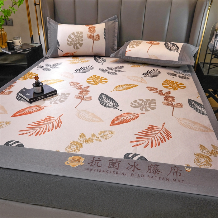 91家纺网 家纺一手货源 找家纺 鑫姿席业 2025新款A类抗菌冰藤席 叶夜语