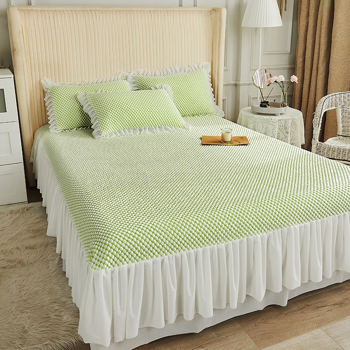 91家纺网 家纺一手货源 找家纺 鑫姿席业 2025新款抗菌3D豆豆凉感凉席经典款 果绿色