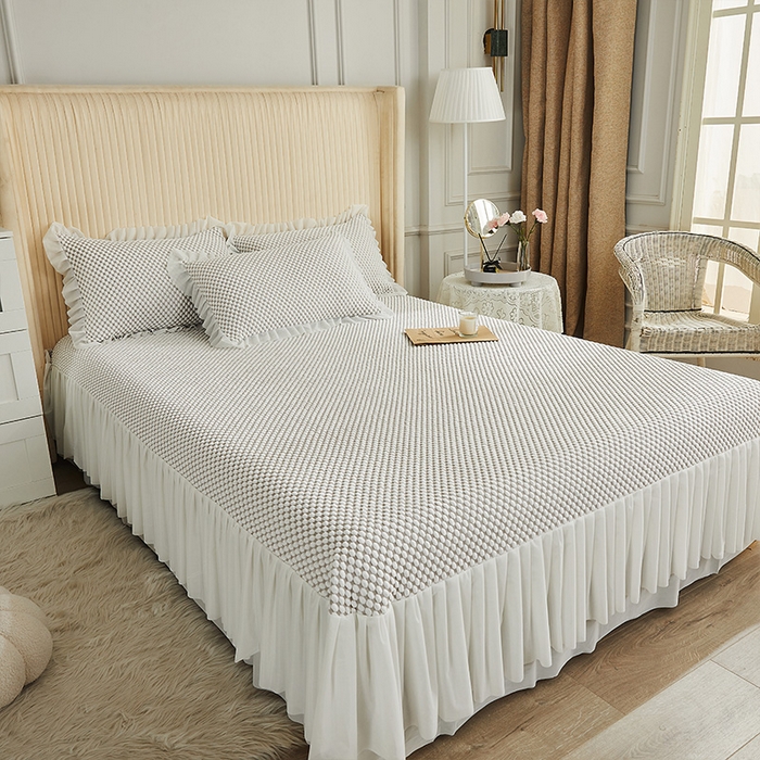 91家纺网 家纺一手货源 找家纺 鑫姿席业 2025新款抗菌3D豆豆凉感凉席经典款 驼色