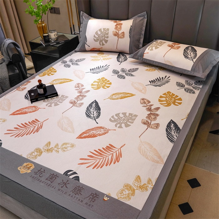 91家纺网 家纺一手货源 找家纺 鑫姿席业 2025新款A类抗菌冰藤席 叶夜语