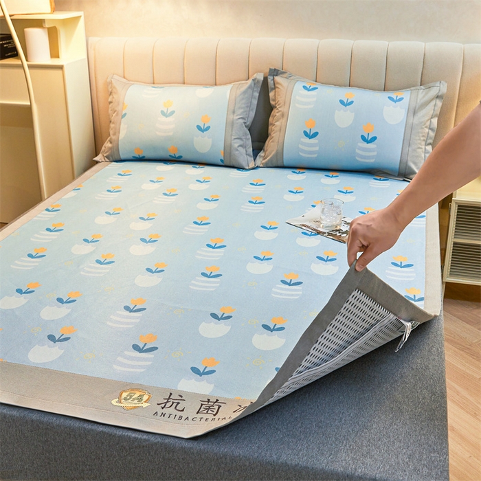 91家纺网 家纺一手货源 找家纺 鑫姿席业 2025新款A类抗菌冰藤席 花丛集