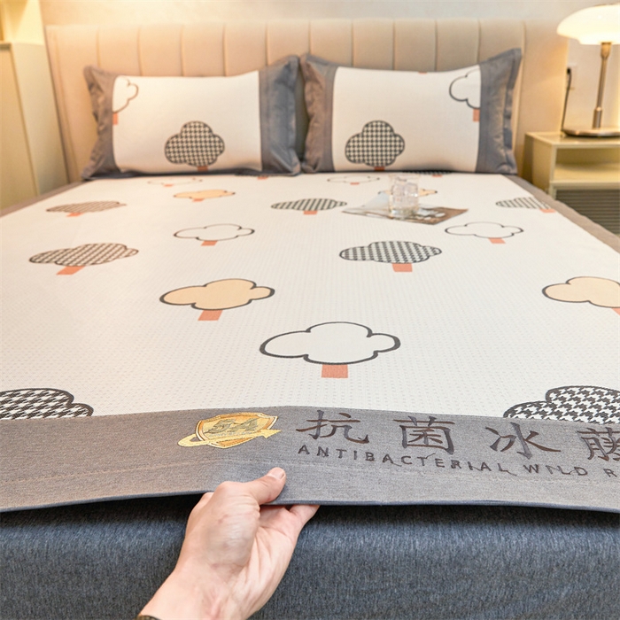 91家纺网 家纺一手货源 找家纺 鑫姿席业 2025新款A类抗菌冰藤席 千鸟格树