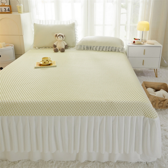 91家纺网 家纺一手货源 找家纺 鑫姿席业 2025新款抗菌3D豆豆凉感凉席经典款 浅黄 经典款