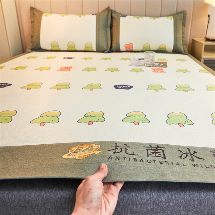 91家纺网 家纺一手货源 找家纺 鑫姿席业 2025新款A类抗菌冰藤席 小树乐园-1