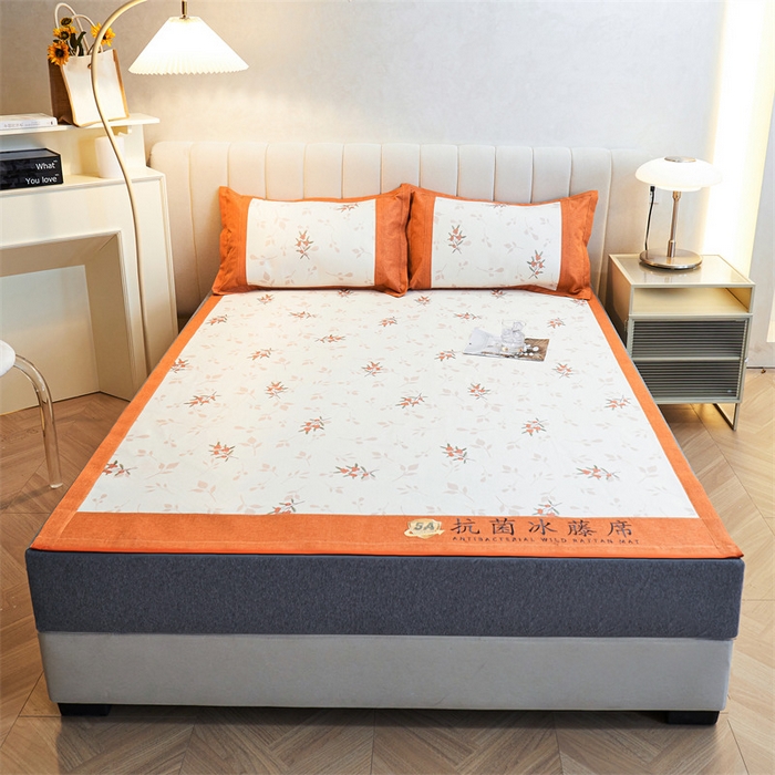 91家纺网 家纺一手货源 找家纺 鑫姿席业 2025新款A类抗菌冰藤席 仙草-1