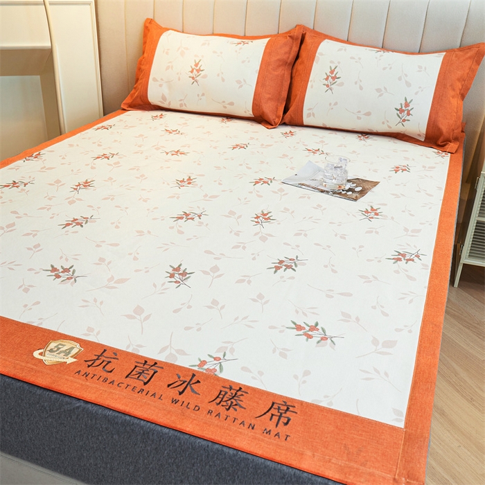 91家纺网 家纺一手货源 找家纺 鑫姿席业 2025新款A类抗菌冰藤席 仙草-1