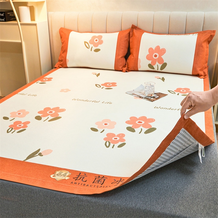 91家纺网 家纺一手货源 找家纺 鑫姿席业 2025新款A类抗菌冰藤席 花蜜悠然