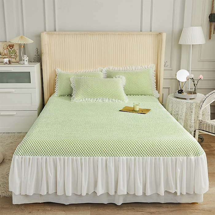 91家纺网 家纺一手货源 找家纺 鑫姿席业 2025新款抗菌3D豆豆凉感凉席经典款 果绿色