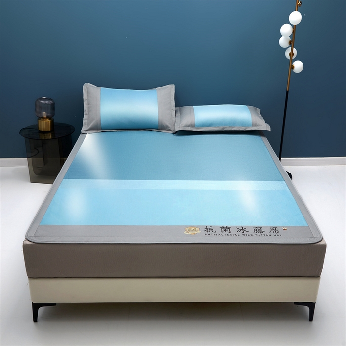 91家纺网 家纺一手货源 找家纺 （总）鑫姿席业 2025新款5A抗菌冰藤席（渐变）床笠款系列