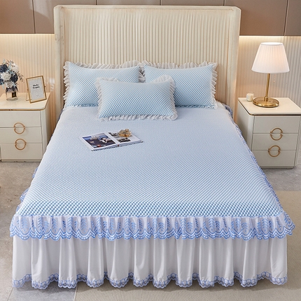 91家纺网 家纺一手货源 找家纺 （总）鑫姿席业 2025新款抗菌3D豆豆凉感凉席蕾丝款