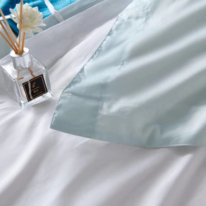 91家纺网 家纺一手货源 找家纺 安力森/诚臻酒店用品 2023新款全棉60贡缎喷气数码印花酒店宾馆民宿四件套 荷花韵