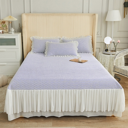 鑫姿席业 2025新款抗菌3D豆豆凉感凉席经典款 海蓝色