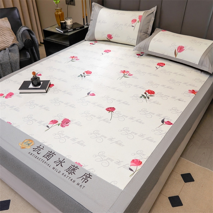 91家纺网 家纺一手货源 找家纺 鑫姿席业 2025新款A类抗菌冰藤席 克丽丝