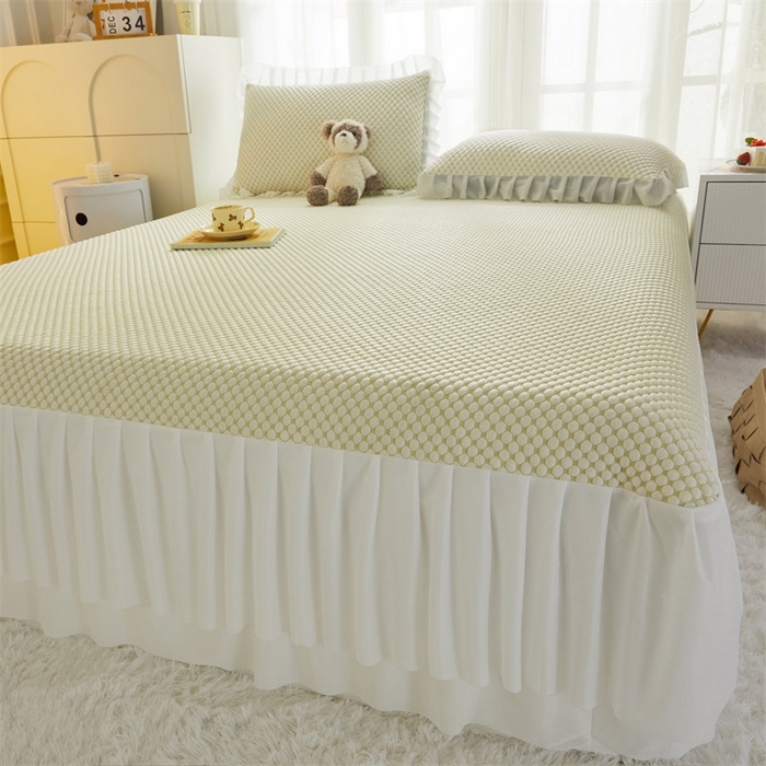 91家纺网 家纺一手货源 找家纺 鑫姿席业 2025新款抗菌3D豆豆凉感凉席经典款 浅黄 经典款