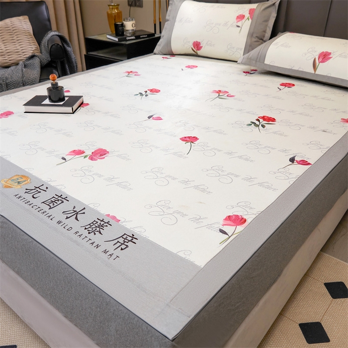 91家纺网 家纺一手货源 找家纺 鑫姿席业 2025新款A类抗菌冰藤席 克丽丝