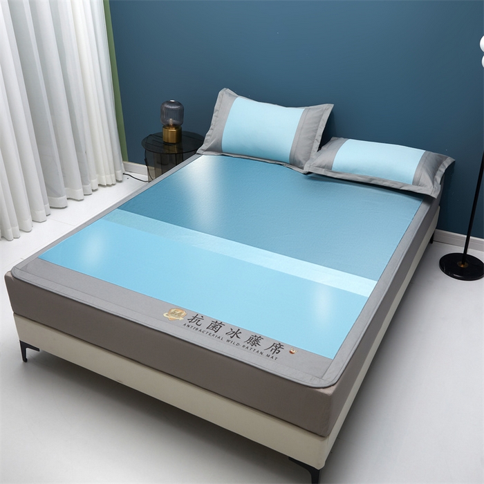 91家纺网 家纺一手货源 找家纺 （总）鑫姿席业 2025新款5A抗菌冰藤席（渐变）床笠款系列