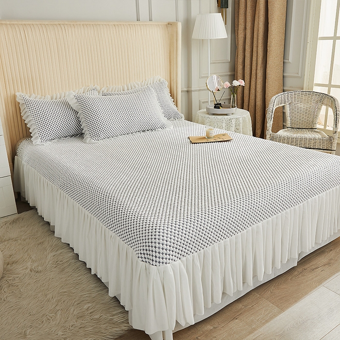 91家纺网 家纺一手货源 找家纺 鑫姿席业 2025新款抗菌3D豆豆凉感凉席经典款 灰色