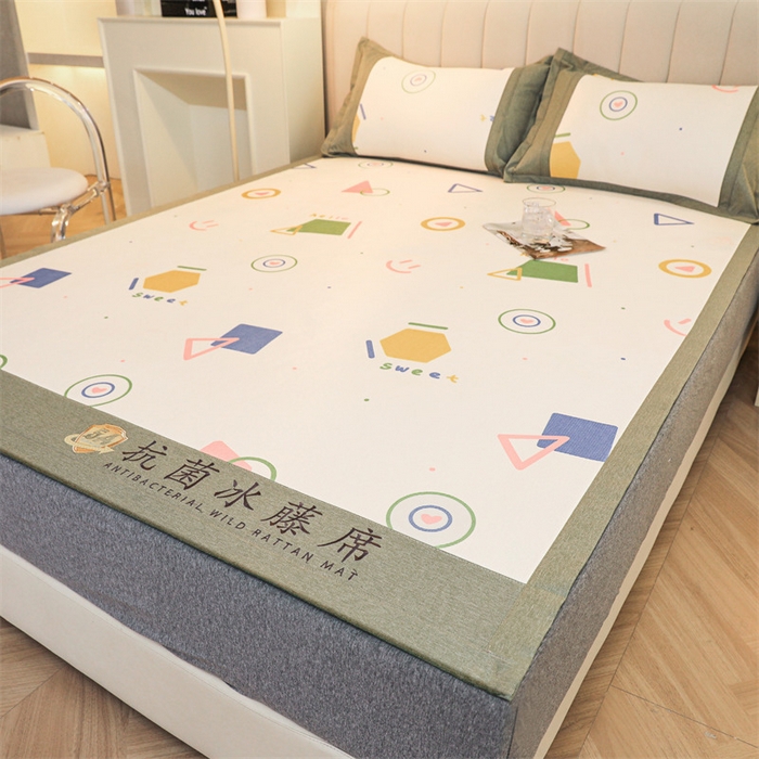 91家纺网 家纺一手货源 找家纺 鑫姿席业 2025新款A类抗菌冰藤席 缘点