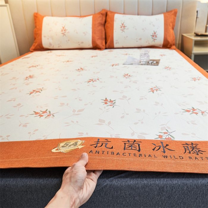 91家纺网 家纺一手货源 找家纺 鑫姿席业 2025新款A类抗菌冰藤席 仙草-1