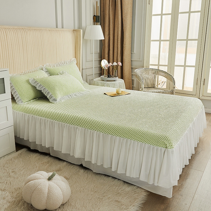 91家纺网 家纺一手货源 找家纺 鑫姿席业 2025新款抗菌3D豆豆凉感凉席经典款 果绿色